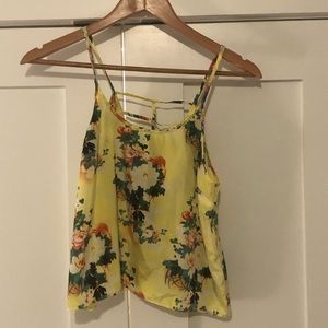 Topshop Yellow Floral Top